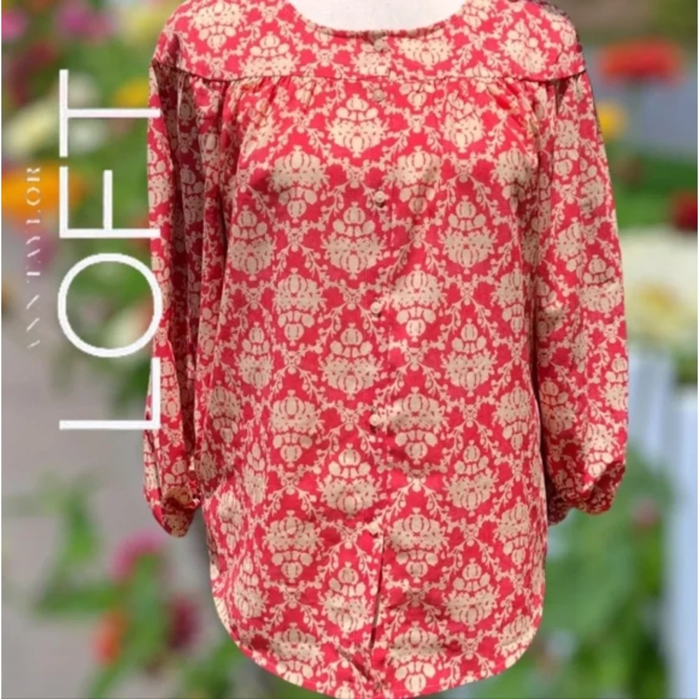 Ann Taylor Loft Button Down Blouse L
